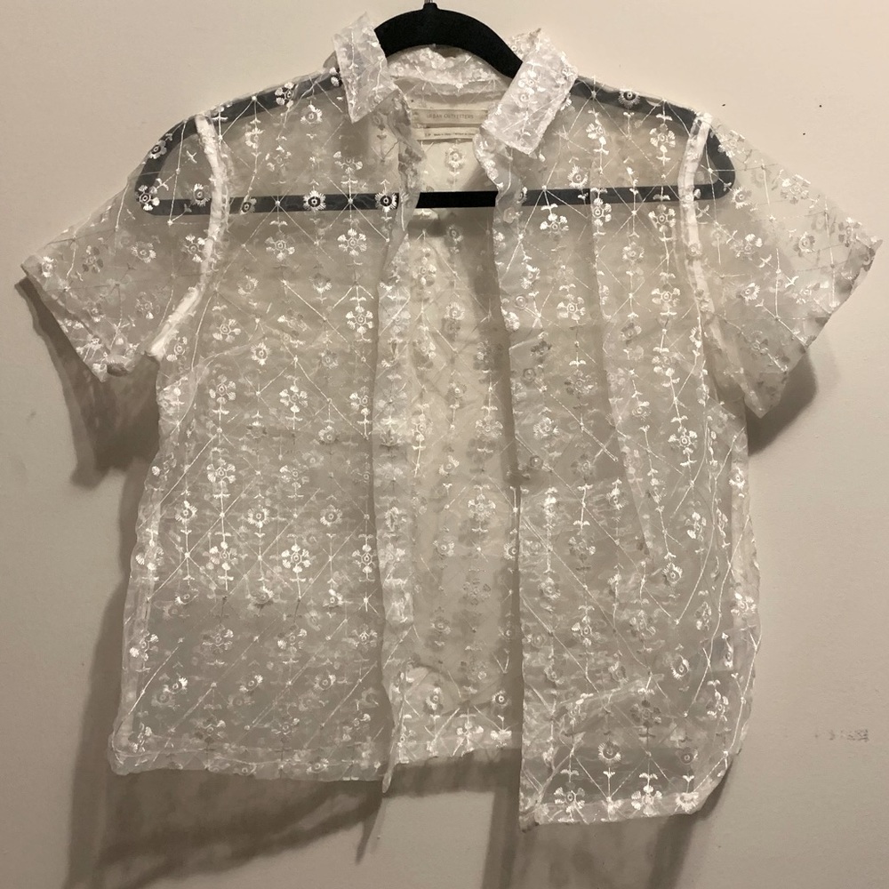 embroidered button up shirt